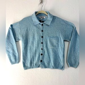 Indigenous Designs NWT 100% wool cardigan XS. Light blue